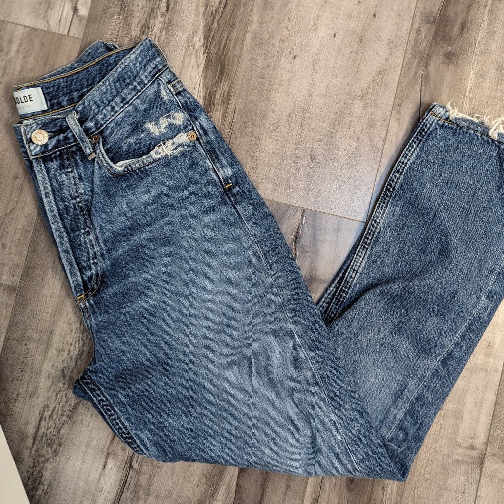 Agolde Riley High Rise Straight Cropped Jeans - Picture 4 of 12